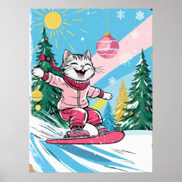 Poster Feliz Gato de Neve