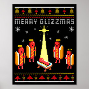 Poster Feliz Glizzmas Cachorro-Quente Engraçado Camisola