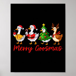 Poster Feliz Goosemas Bobo de Natal Ganso Engraçado Xmas