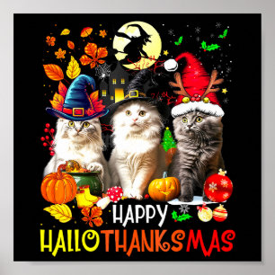 Poster Feliz HalloObrigadoMas Cats