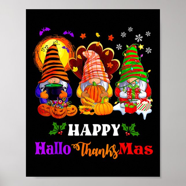 Poster Feliz Hallothanksmas Três Feliz de Halloween dos G (Frente)