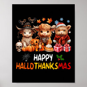 Poster Feliz Halloween Ação de Graças Highland Co