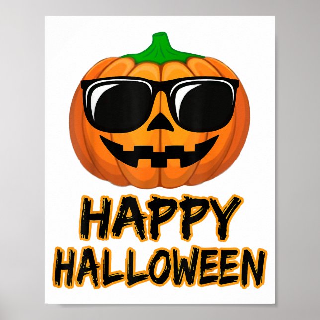 Poster Feliz Halloween Costume Engraçado Pumpkin (Frente)