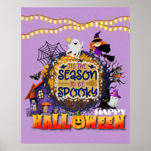 Poster Feliz Halloween É a Celebração da Temporada Assust