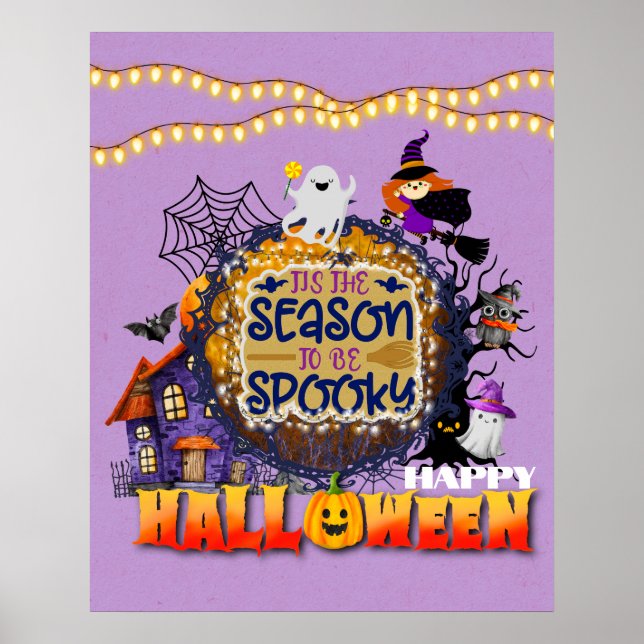 Poster Feliz Halloween É Felebração da Época Spooky (Frente)