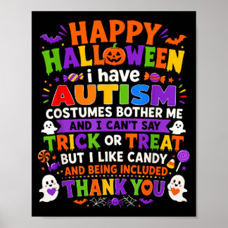 Poster Feliz Halloween Eu Tenho Au Fantasias Me Incomodam