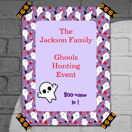 Poster Feliz Halloween Ghouls Hunting Party Personalizar