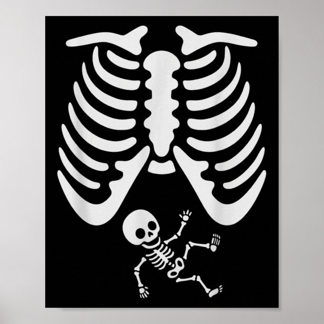 Poster Feliz Halloween Grávida Bebê Skeleton Spookies Sea (Frente)