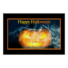 Pôster Feliz Halloween Jack-o-lantern
