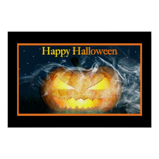 Pôster Feliz Halloween Jack-o-lantern (Frente)