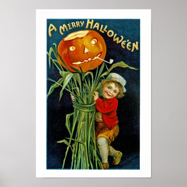 Poster Feliz Halloween Jack o'Lanterna (Frente)