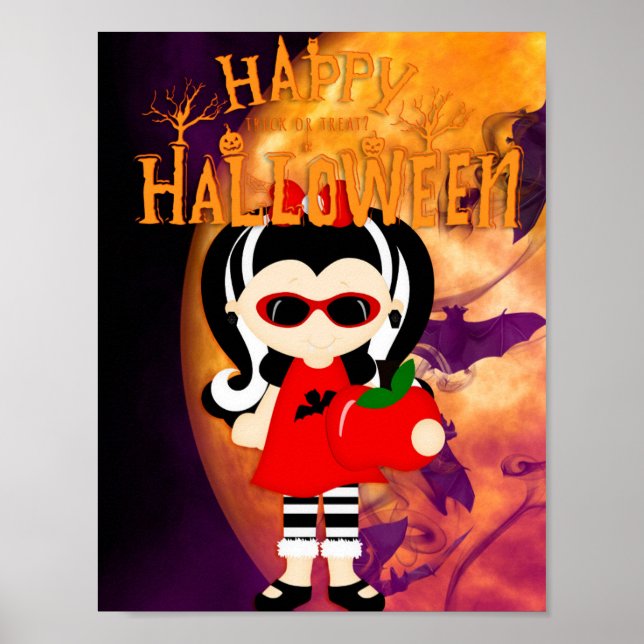 Poster Feliz Halloween Pequeno Vampress (Frente)