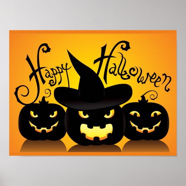 Poster Feliz Halloween Pumpkins (Frente)