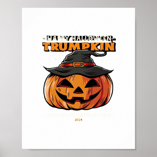 Poster Feliz Halloween Trumpkin Clássico (Frente)