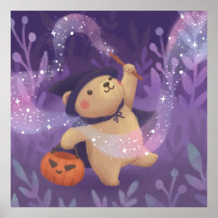 Poster Feliz Halloween: Ursinho a Bruxa