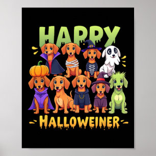 Poster Feliz Halloweiner Proprietários de Cachorros Dia d