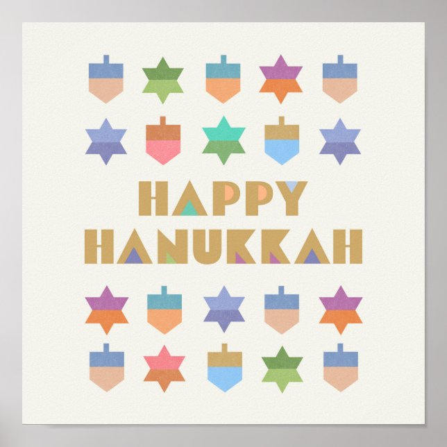 Poster Feliz Hanukkah Sonhos e Estrelas (Frente)