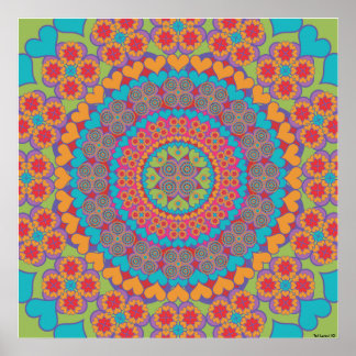 Pôster Feliz Heart Mandala 1