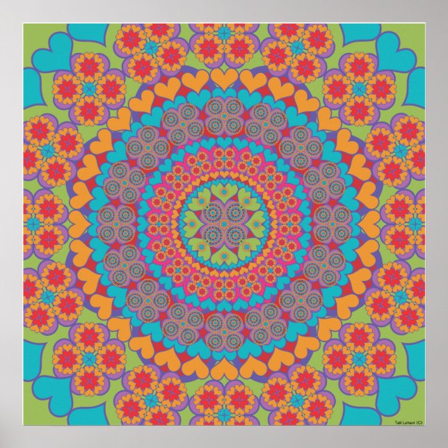 Pôster Feliz Heart Mandala 1 (Frente)