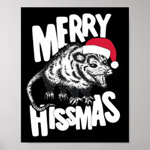 Poster Feliz Hissmas Festa de Camiseta Engraçada e Feia d
