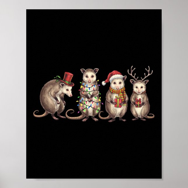 Poster Feliz Hissmas Ogambm Christmas Santa Hat Xmas Lig (Frente)