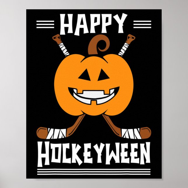 Poster Feliz Hockeybetween Halloween Ice Player and H (Frente)