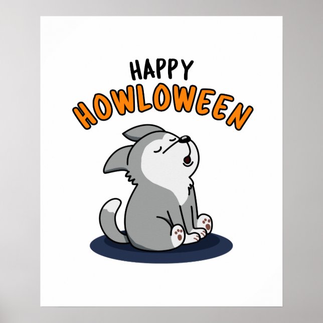 Poster Feliz Howloween Engraçado Cachorro (Frente)