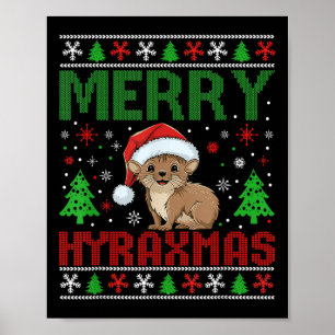 Poster Feliz Hyraxmas Feia Natal Engraçado Paja Xmas