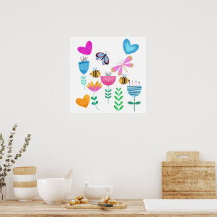 Poster Feliz Jardim de Abelhas