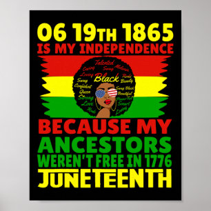 Poster Feliz Juntee É Meu Dia de Independência Negro Livr