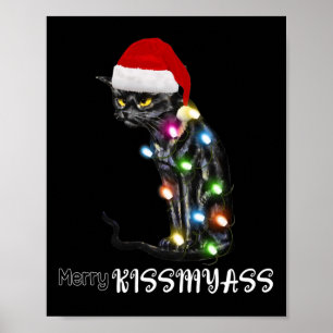 Poster Feliz Kissmyass Diversão de Natal de Gato Luzes 2