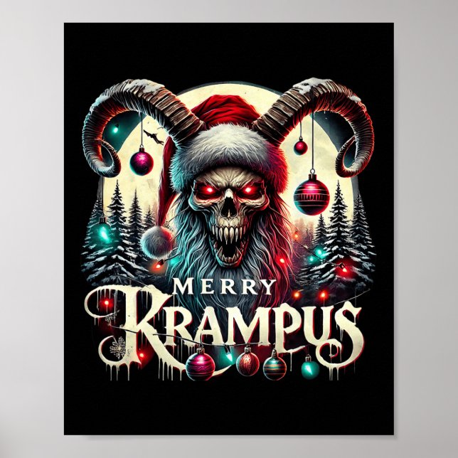 Poster Feliz Krampus Christmas Krampus Está Chegando Na C (Frente)
