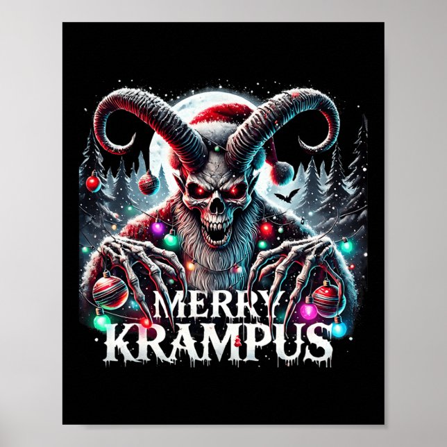 Poster Feliz Krampus Christmas Krampus Está Chegando Na C (Frente)