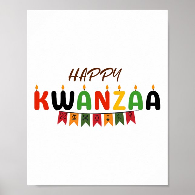 Poster Feliz Kwanzaa - 7 Princípios Das Camisetas Kwanzaa (Frente)