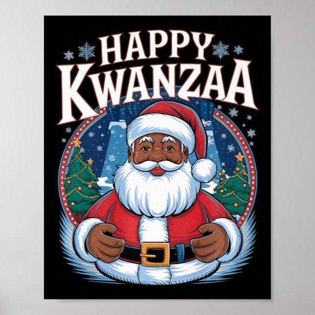 Poster Feliz Kwanzaa Feliz Natal Africano Hoi (Frente)
