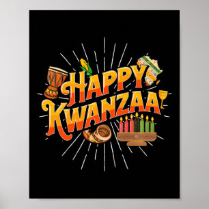 Poster Feliz Kwanzaa - Festival do Patrimônio Africano Am