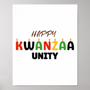 Poster Feliz Kwanzaa Kinara-7 Princípios De Kwanzaa U