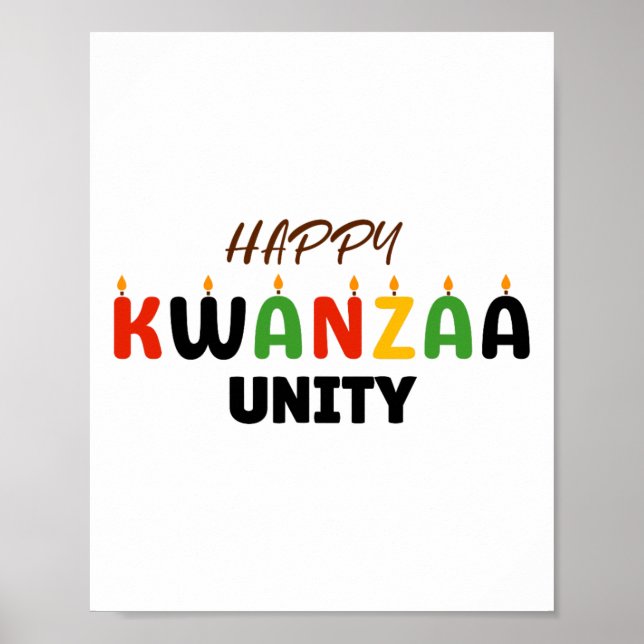 Poster Feliz Kwanzaa Kinara-7 Princípios De Kwanzaa U (Frente)