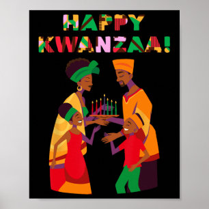 Poster Feliz Kwanzaa Kinara-sete Velas Princípios De K