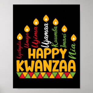 Poster Feliz Kwanzaa Kinara Sete Velas Princípios De K