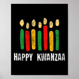 Poster Feliz Kwanzaa Kinara Sete Velas Princípios De K