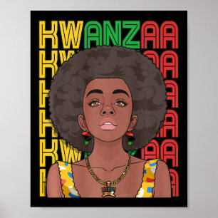 Poster Feliz Kwanzaa, Mulher Negra do Orgulho Pan-African