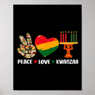 Poster Feliz Kwanzaa Paz Amor Kwanzaa Afro Americano
