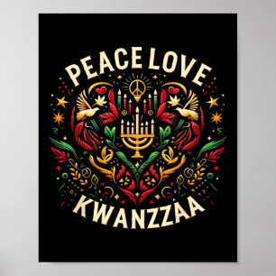Poster Feliz Kwanzaa Paz Com Amor Amer Africano Kwanzaa