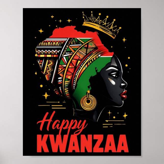Poster Feliz Kwanzaa Sete Princípios Das Mulheres Kwanzaa (Frente)