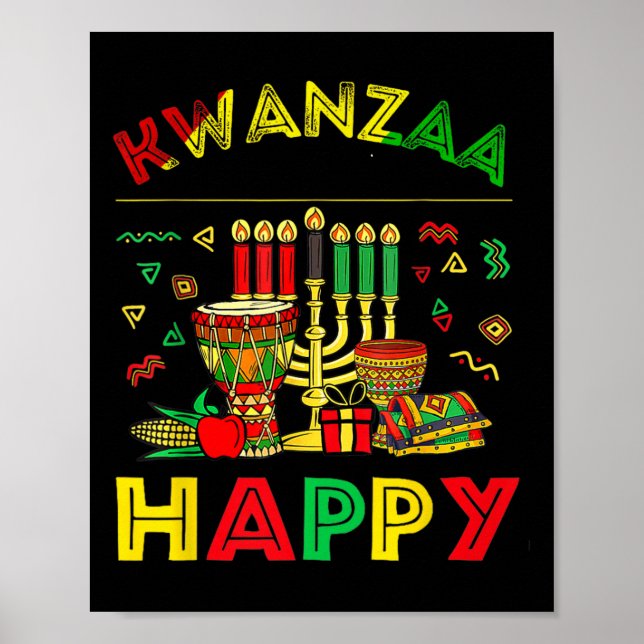 Poster Feliz Kwanzaa Sete Princípios Das Mulheres Kwanzaa (Frente)