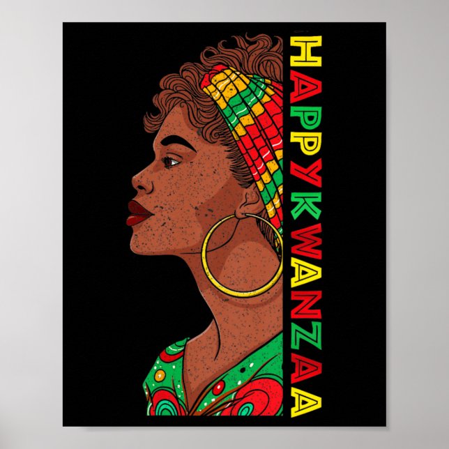 Poster Feliz Kwanzaa Sete Princípios Das Mulheres Kwanzaa (Frente)
