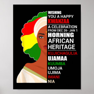 Poster Feliz Kwanzaa Sete Princípios De Homens Kwanzaa