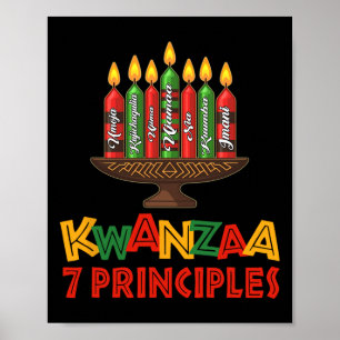 Poster Feliz Kwanzaa Sete Princípios De Kwanzaa - Kinara