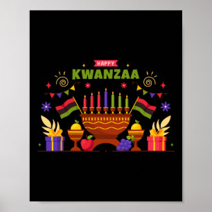 Poster Feliz Kwanzaa Sete Princípios De Kwanzaa Kinara M